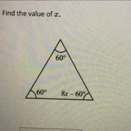 I need help ASAP find the value of X