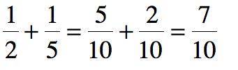 1/2 + 1/5 : 7/10 + ? Adding fractions with unlike denominator