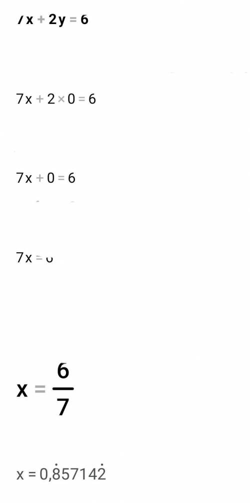 7x+2y=6 rearrange to isolate x