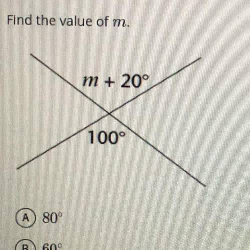 I NEED HELP ASAP 
FIND THE VALUE OF M