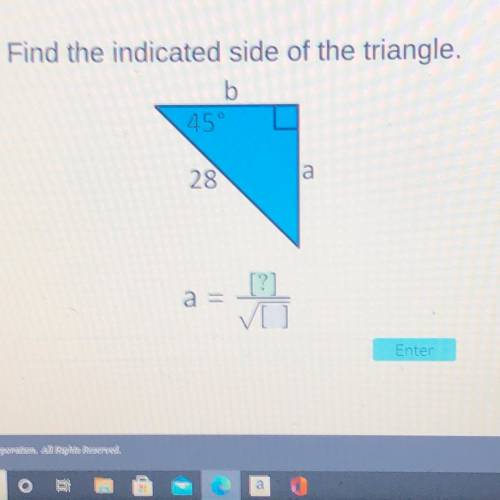 PLEASE HELP! 
Find the indicated side of the triangle.