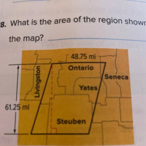 What is the area of the region shown on the map?