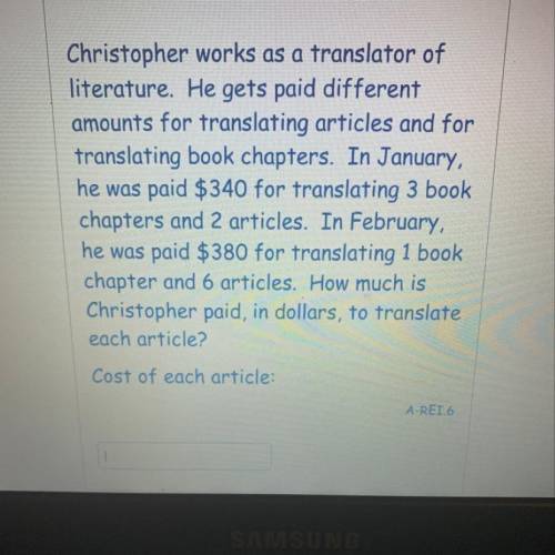 Christopher works as a translator of

literature. He gets paid different
amounts for translating a