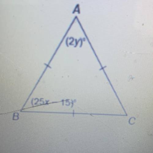 Solve for x and y in the figure below