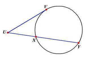 If arc VY = 132° and ∠YUV = 41°, what is the measure of arc XV?