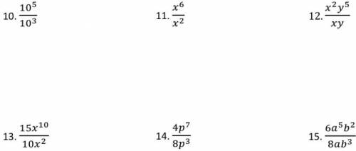 Simplify each expression using the product and quotient rule.