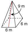 The square pyramid pictured below has a surface area of _____.

A. 120 m 2
B. 189 m 2
C. 144 m 2
D