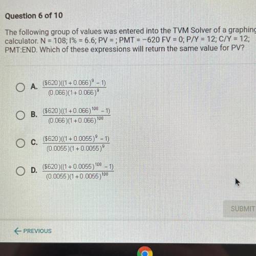 Which of these expressions will return the same value for PV