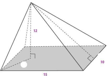 The volume of the rectangular pyramid is ___ cubic units.