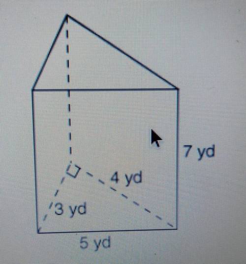 What is the value of P for the following triangular prism?

- 19 yd- 7 yd- 35 yd- 12 yd​