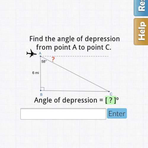 Please help me out Find the angle of depression for point A to point C