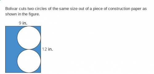 What is the approximate area of the construction paper, in square inches after the circles are cut
