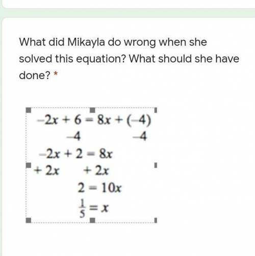Hw assignment. What did she do incorrect?​
