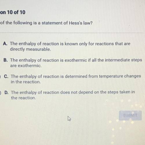 Which of the following is a statement of Hess's law?