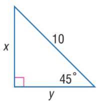 In the Special Right Triangle below, solve for the value of x. X = _____ (keep your answer in simpl