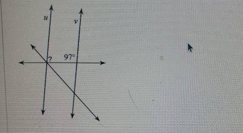 Find the measure of the indicated angle that makes lines u and v parallel. Only include numbers in