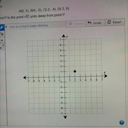 Directions: Use the drawing tool(s) to form the correct answer on the provided graph.

Point P is