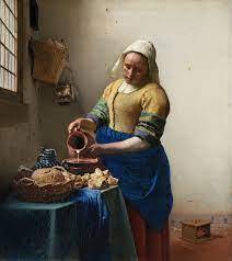 50 POINTS!

Using Johannes Vermeer's The Kitchen Maid as your example, discuss the similarities an