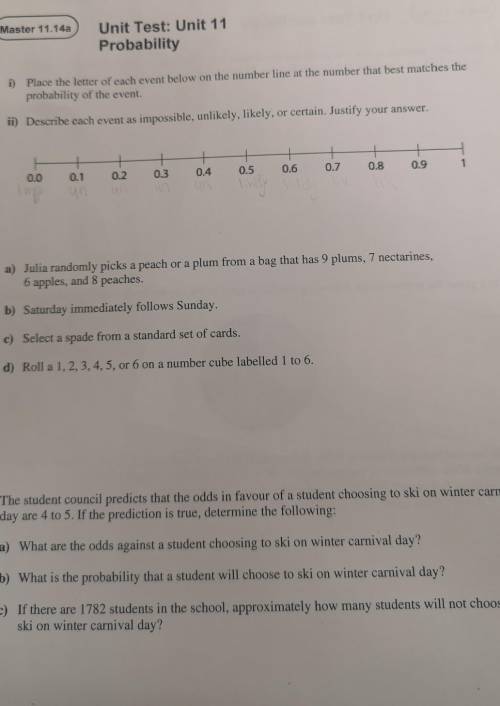 Probability question pls help will give brainlest if answer all questions ​