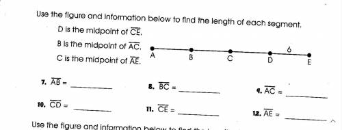 Use the figure and information below to find the length of each line segment

7th grade math pleas