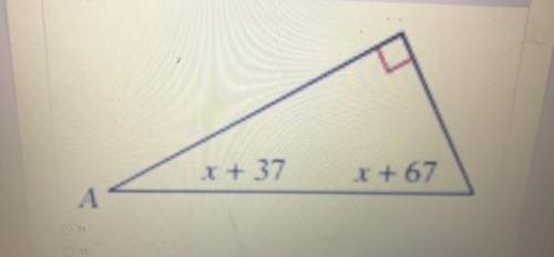Find the measure for angle A.
A. 75
B. 60
C. 30
D. 38