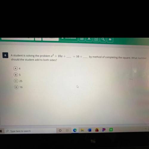 A student is solving the problem X to the power of 2+10x+ __=16+ __ my method of completing the squ