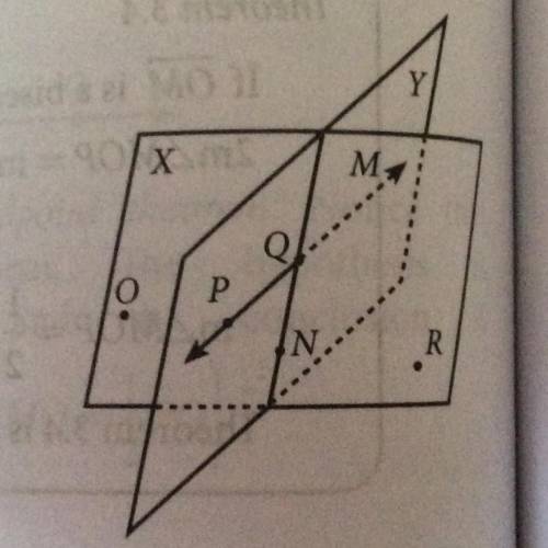 Use the given figure. Name what is asked.

1. all the points of plane X
2. all the points of plane