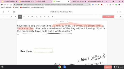 WHOEVER ANSWERS IS CONSIDERED THE BRAINLIEST QUESTION: Faye has a bag that contains 10 red, 13 blue