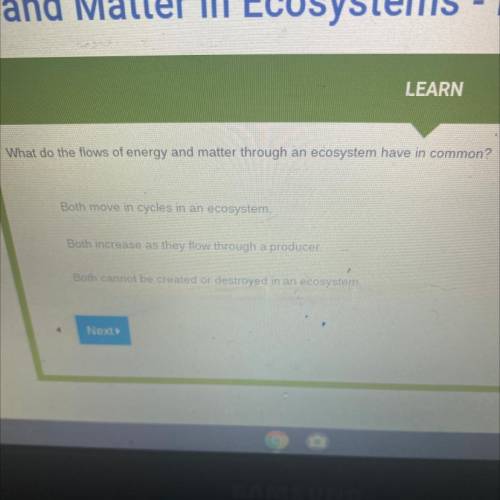 What do the flows of energy and matter through an ecosystem have in common?

Please help me answer