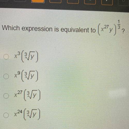 Which expression is equivalent to ( x
27
ვ
?
o x*(V)
o x?? (2)
*24 (/