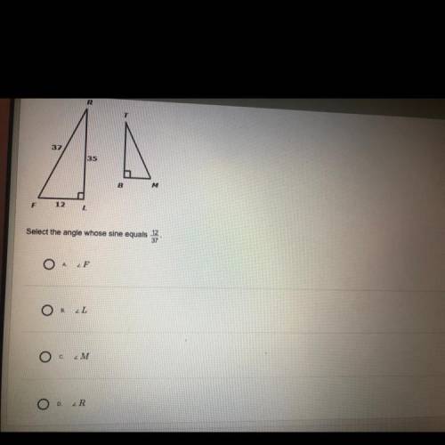 Select the angle whose sine equals 12/37