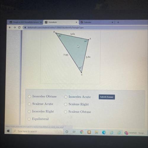 Determine the type of triangle that is drawn below.