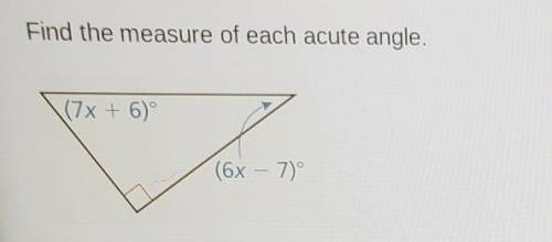 How to find the measure of each acute angle​