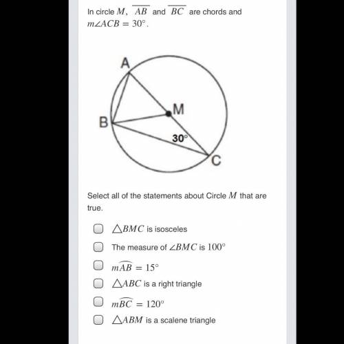 Select all of the statements about Circle M
that are true