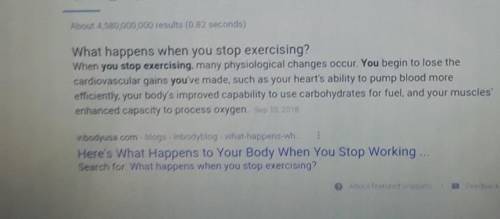 What could be the effects of not exercising​