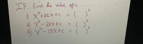 PLEASE HELP!! find the value of c