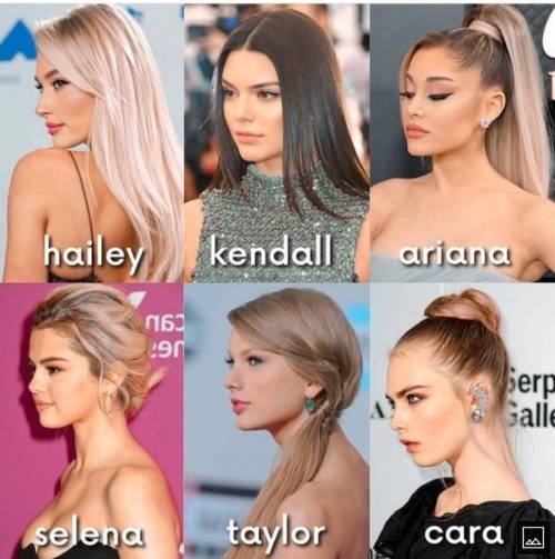 Whose side face you love the most ?

Hailey , Kendall , Ariana , SELENA , Taylor and Cara Choose a
