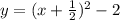y = (x+\frac{1}{2} )^{2} -2