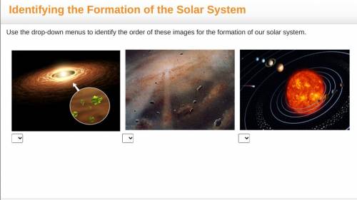 Use the drop down menu to get the order of these images for the information of our solar system.