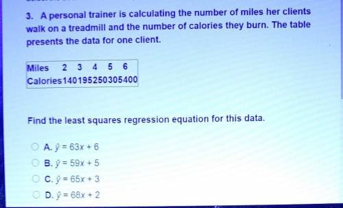 A personal trainer is calculating the number of miles her clients walked on a treadmill and the num