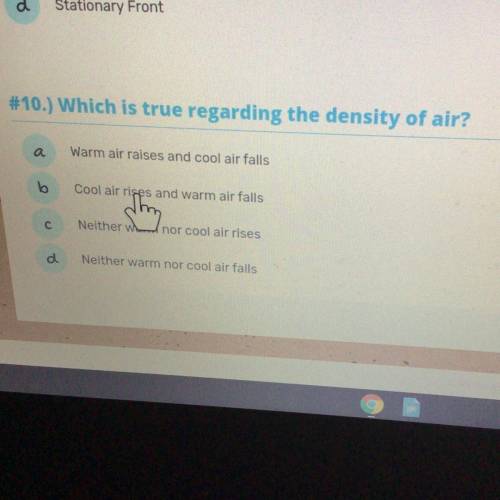 Which is true regarding the density of air?