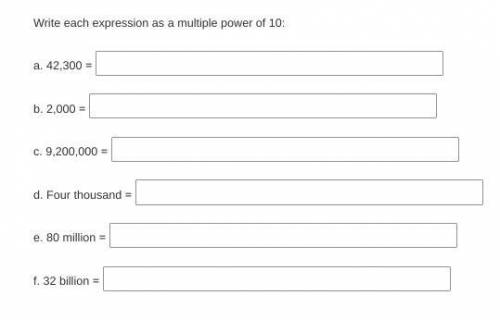 Write each expression as a multiple power of 10
