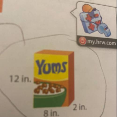 Use the net to find the surface of the cereal box
Total surface area: