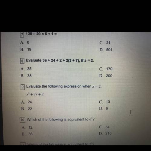 Can you help me on question nine please?!