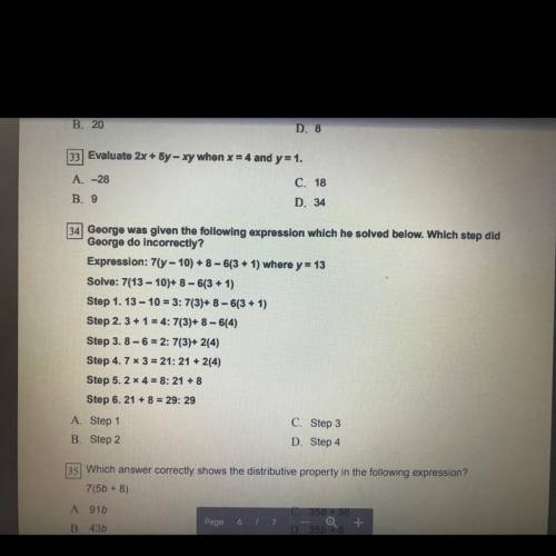 Can y’all help me on question 34?!