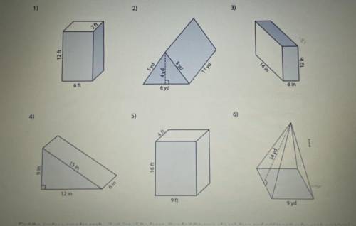 Plzzz help! (Find the area of these 3D shapes) needed ASAP!