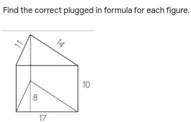Find the correct plugged in formula for each figure.