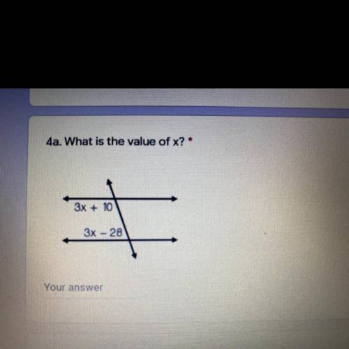 What is the value of x? *
3x + 10=3x - 28