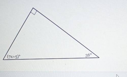 The measures of the angles of a triangle are shown in the figure below. solve for x ​