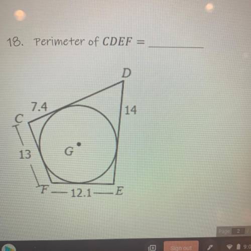 Perimeter of CDEF is .. please help me solve and show work !!